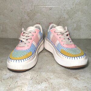 Nicole Miller Brita Platform Sneakers Mesh Suede Accents  Multicolor Design READ